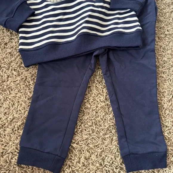 Rorie Whelan Navy Striped Tractor Set size 24 months - Picture 3 of 8